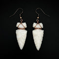 Milk Glass arrowhead Earrings