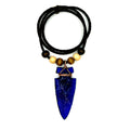 Cobalt Blue Glass Arrowhead Necklace