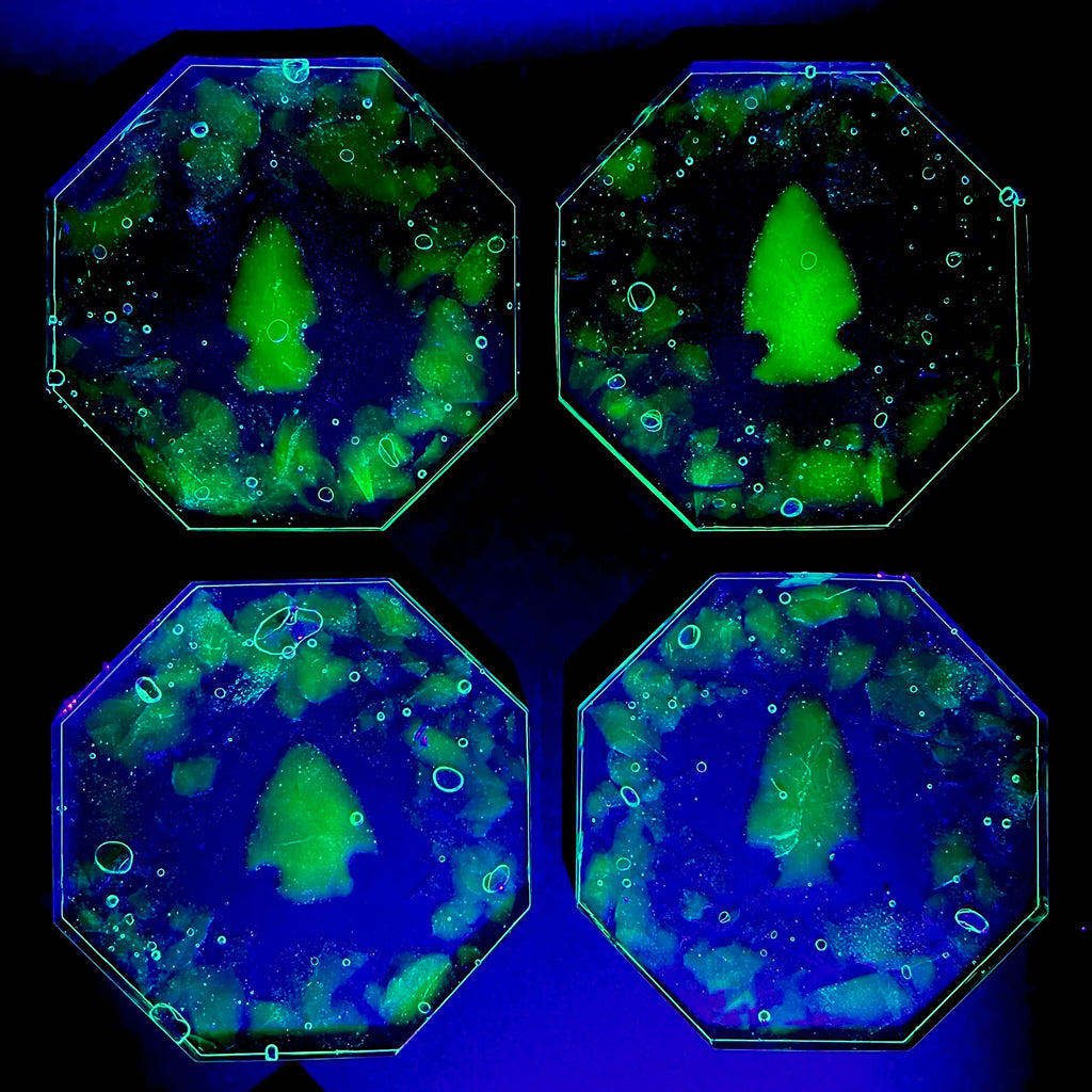 Uranium Glass Epoxy Resin Coastars