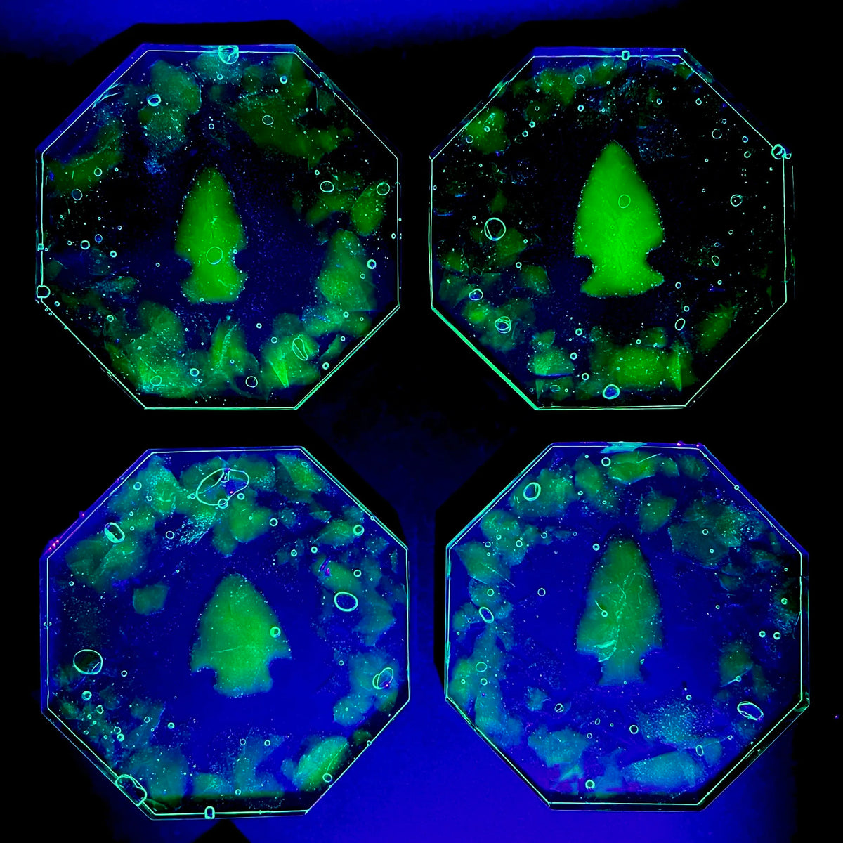 Uranium Glass Epoxy Resin Coastars